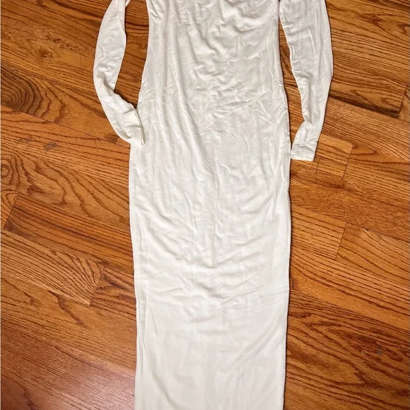 Naked Wardrobe Classic Cream Long Sleeve Dress - Picture 2 of 7